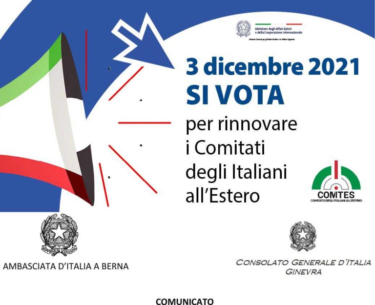 Elezioni Com.It.Es.: l’Ambasciata d’Italia a Berna informa Elezioni Com.It.Es.: l’Ambasciata d’Italia a Berna informa