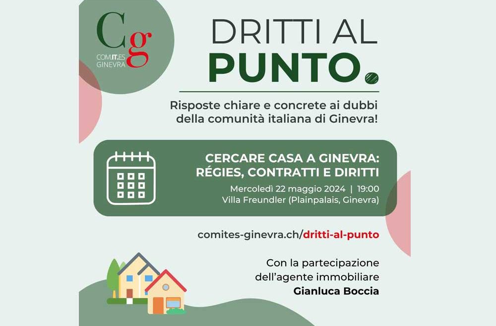 “Dritti al Punto”: il ciclo di incontri del Comites di Ginevra